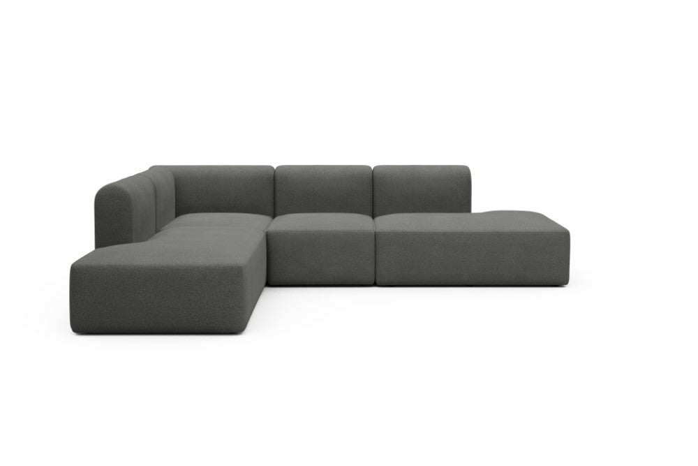 Rund Modular Sofa - Configurations 1 - F3H - 296 x 224 cm - Open-end + 2 Seater + Open-end - 852 Mahoga Seal Grey