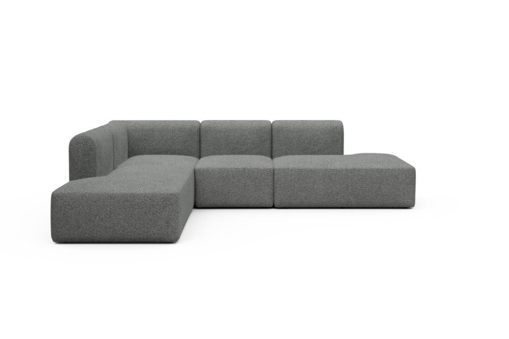 Rund Modular Sofa - Configurations 1 - F3H - 296 x 224 cm - Open-end + 2 Seater + Open-end - 868 Vanora Warm Grey