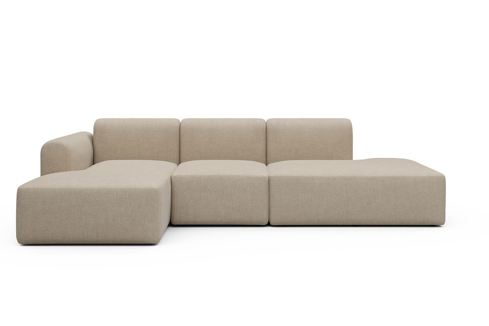 Rund Modular Sofa - Configurations 2 - K1L - 296 x 152 cm - Chaise + 1 Seater + Open-end - 410 Esina Almond Beige