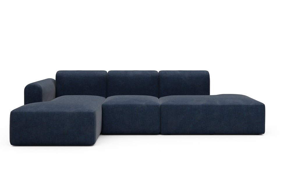 Rund Modular Sofa - Configurations 2 - K1L - 296 x 152 cm - Chaise + 1 Seater + Open-end - 414 Esina Indigo Blue
