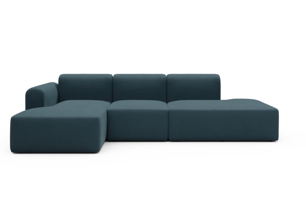 Rund Modular Sofa - Configurations 2 - K1L - 296 x 152 cm - Chaise + 1 Seater + Open-end - 443 Satya Deep Blue