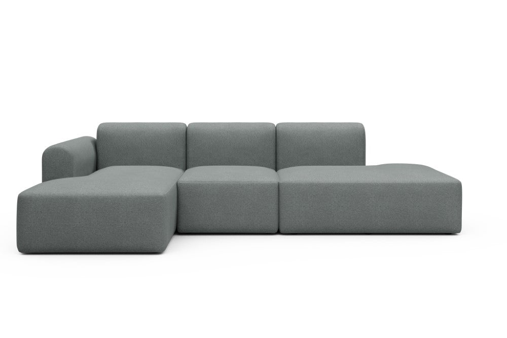 Rund Modular Sofa - Configurations 2 - K1L - 296 x 152 cm - Chaise + 1 Seater + Open-end - 485 Denari Soft Grey