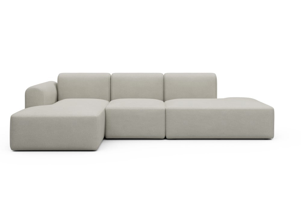 Rund Modular Sofa - Configurations 2 - K1L - 296 x 152 cm - Chaise + 1 Seater + Open-end - 487 Denari Clean Beige