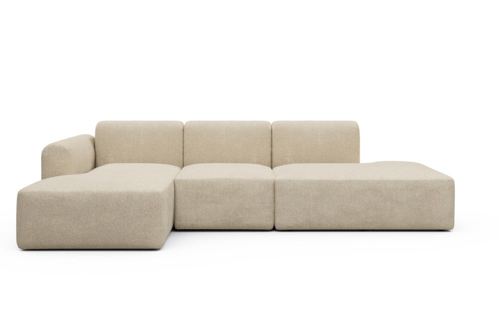 Rund Modular Sofa - Configurations 2 - K1L - 296 x 152 cm - Chaise + 1 Seater + Open-end - 496 Casone Natural Beigie