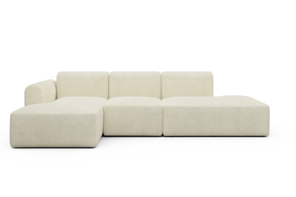 Rund Modular Sofa - Configurations 2 - K1L - 296 x 152 cm - Chaise + 1 Seater + Open-end - 531 Bouclé Off White
