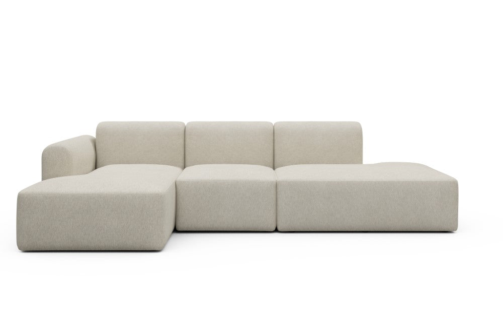 Rund Modular Sofa - Configurations 2 - K1L - 296 x 152 cm - Chaise + 1 Seater + Open-end - 584 Argus Natural
