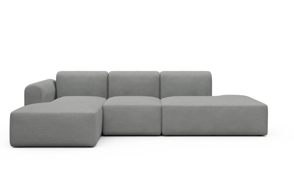 Rund Modular Sofa - Configurations 2 - K1L - 296 x 152 cm - Chaise + 1 Seater + Open-end - 764 Cura Sand Grey
