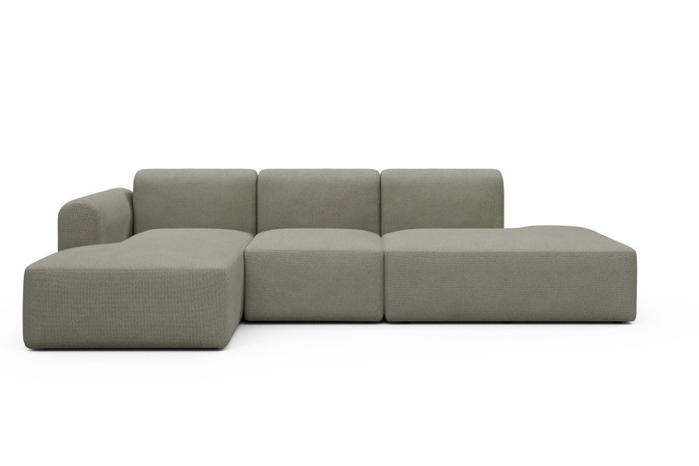 Rund Modular Sofa - Configurations 2 - K1L - 296 x 152 cm - Chaise + 1 Seater + Open-end - 765 Cura Oat