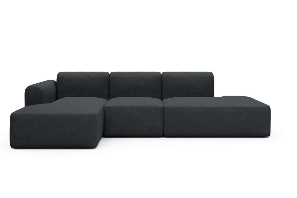 Rund Modular Sofa - Configurations 2 - K1L - 296 x 152 cm - Chaise + 1 Seater + Open-end - 766 Cura Anthracite