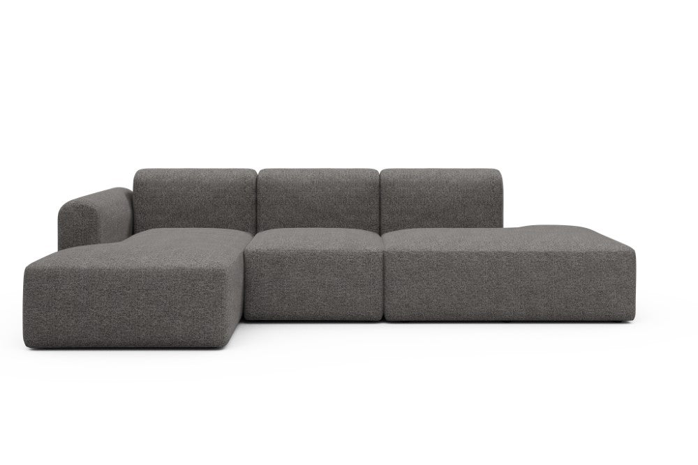 Rund Modular Sofa - Configurations 2 - K1L - 296 x 152 cm - Chaise + 1 Seater + Open-end - 772 Carreno Salt & Pepper