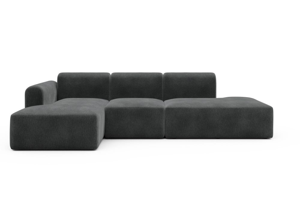 Rund Modular Sofa - Configurations 2 - K1L - 296 x 152 cm - Chaise + 1 Seater + Open-end - 811 Smooth Deep Warm Grey