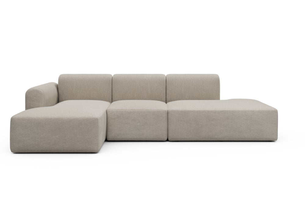 Rund Modular Sofa - Configurations 2 - K1L - 296 x 152 cm - Chaise + 1 Seater + Open-end - 816 Aivi Lace Beige