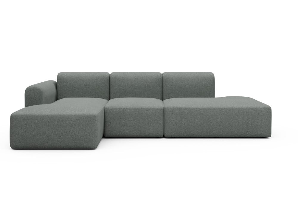 Rund Modular Sofa - Configurations 2 - K1L - 296 x 152 cm - Chaise + 1 Seater + Open-end - 853 Mahoga Dove Grey