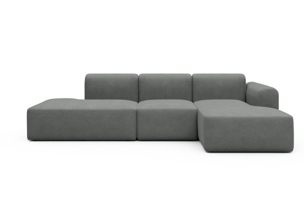 Rund Modular Sofa - Configurations 2 - K2L - 296 x 152 cm - Open-end + 1 Seater + Open-end - 440 Satya Steel Grey