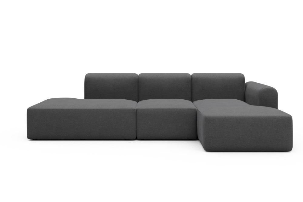 Rund Modular Sofa - Configurations 2 - K2L - 296 x 152 cm - Open-end + 1 Seater + Open-end - 441 Satya Warm Zinc