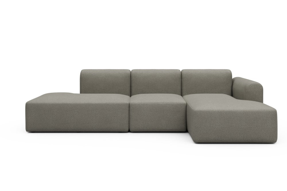 Rund Modular Sofa - Configurations 2 - K2L - 296 x 152 cm - Open-end + 1 Seater + Open-end - 486 Denari Warm Grey