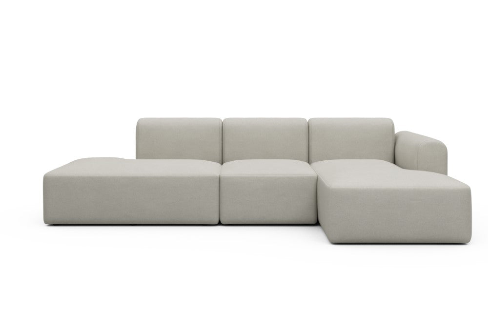 Rund Modular Sofa - Configurations 2 - K2L - 296 x 152 cm - Open-end + 1 Seater + Open-end - 487 Denari Clean Beige