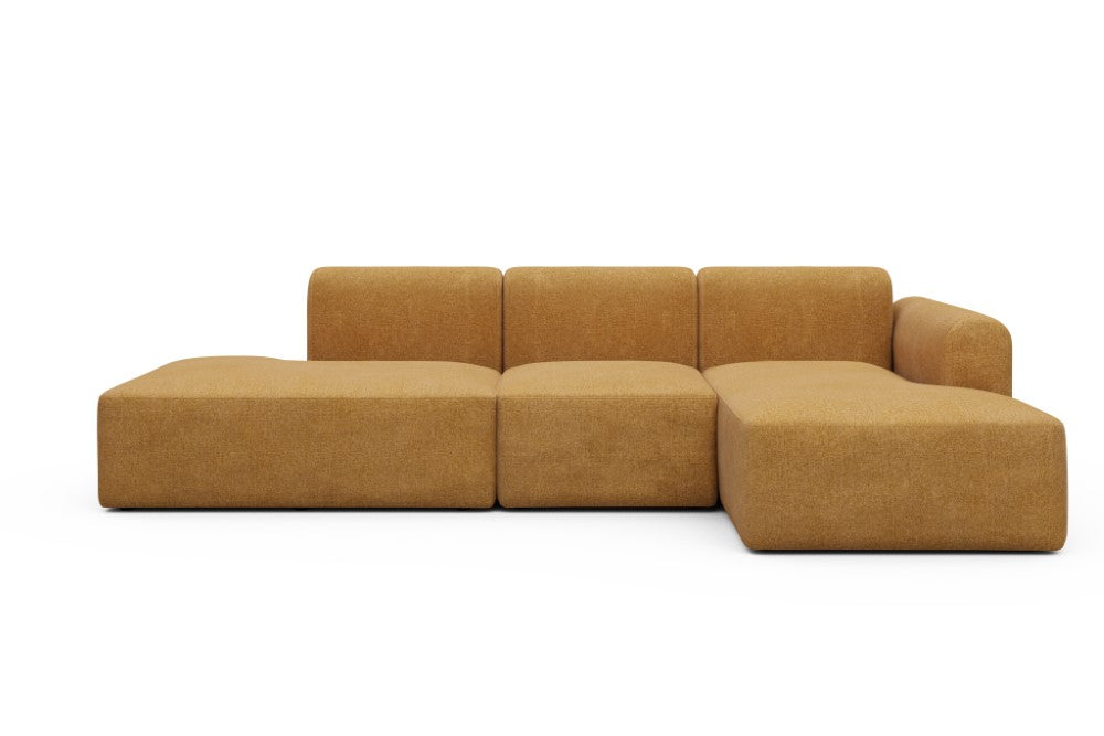 Rund Modular Sofa - Configurations 2 - K2L - 296 x 152 cm - Open-end + 1 Seater + Open-end - 497 Casone Warm Yellow