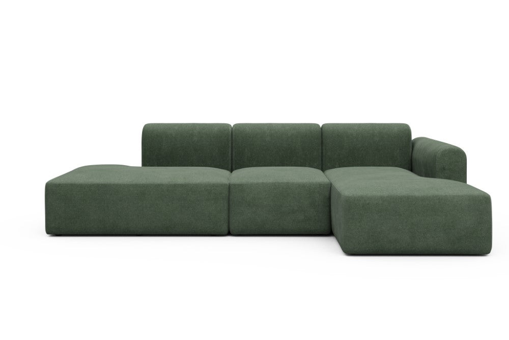 Rund Modular Sofa - Configurations 2 - K2L - 296 x 152 cm - Open-end + 1 Seater + Open-end - 498 Casone Forest Green