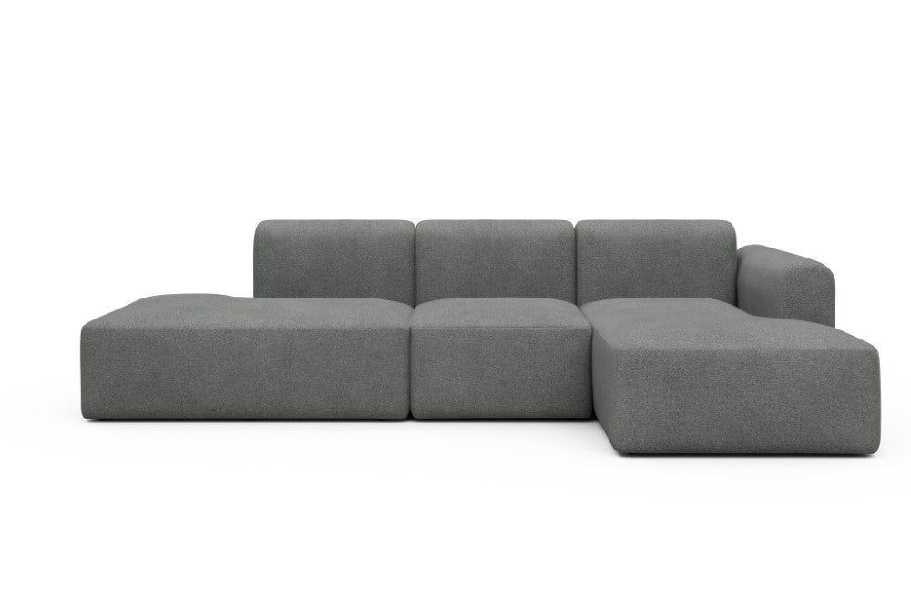 Rund Modular Sofa - Configurations 2 - K2L - 296 x 152 cm - Open-end + 1 Seater + Open-end - 533 Bouclé Ash Grey