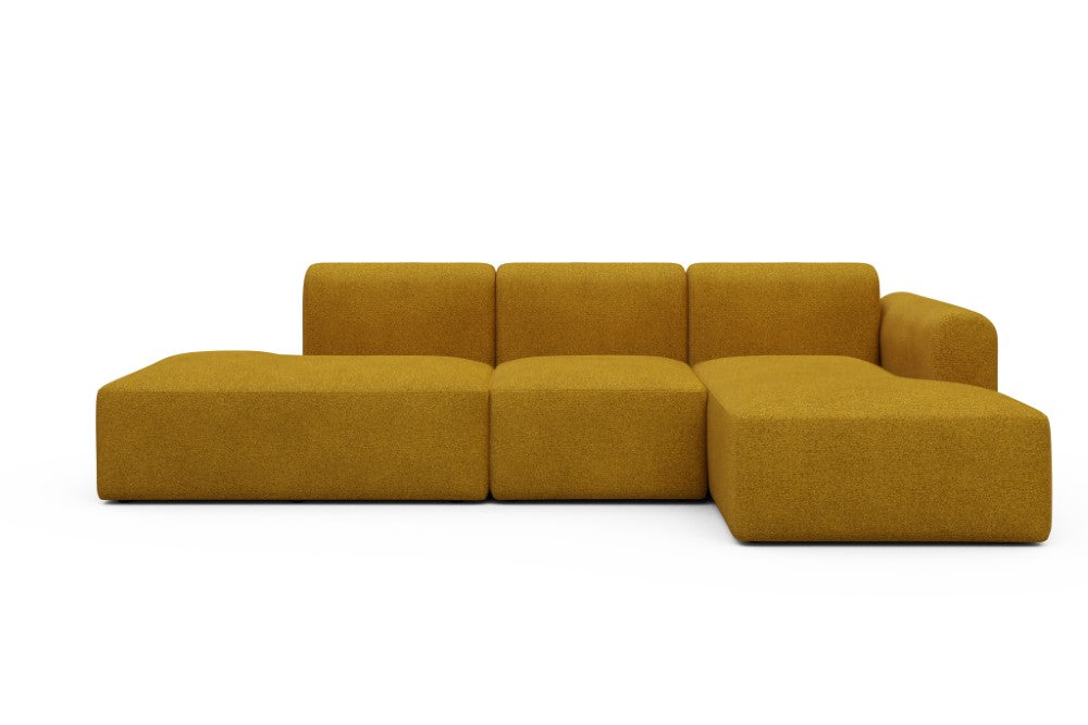 Rund Modular Sofa - Configurations 2 - K2L - 296 x 152 cm - Open-end + 1 Seater + Open-end - 536 Bouclé Ochre