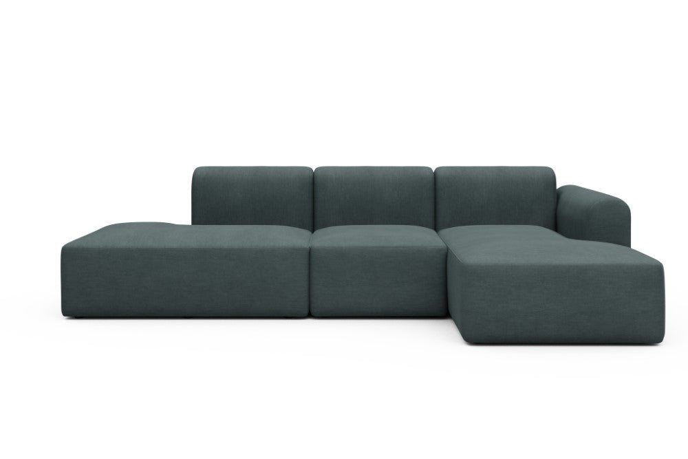 Rund Modular Sofa - Configurations 2 - K2L - 296 x 152 cm - Open-end + 1 Seater + Open-end - 573 Vivus Dusty Blue