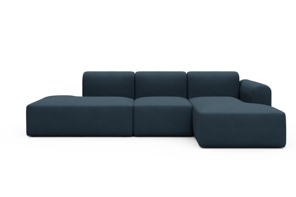 Rund Modular Sofa - Configurations 2 - K2L - 296 x 152 cm - Open-end + 1 Seater + Open-end - 580 Argus Navy Blue