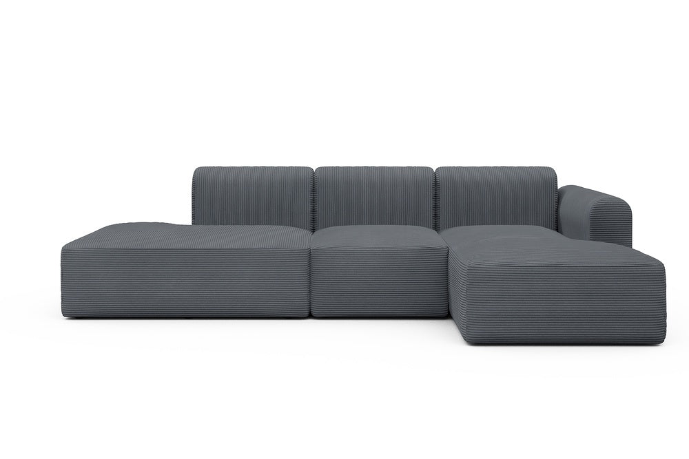 Rund Modular Sofa - Configurations 2 - K2L - 296 x 152 cm - Open-end + 1 Seater + Open-end - 592 Corduroy Silvermist
