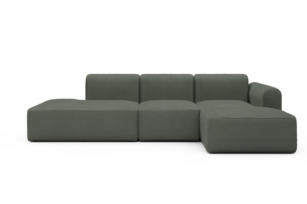 Rund Modular Sofa - Configurations 2 - K2L - 296 x 152 cm - Open-end + 1 Seater + Open-end - 598 Corduroy Sage