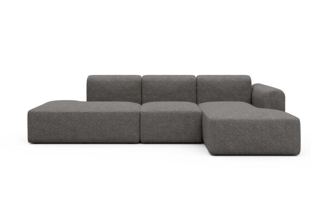 Rund Modular Sofa - Configurations 2 - K2L - 296 x 152 cm - Open-end + 1 Seater + Open-end - 772 Carreno Salt & Pepper