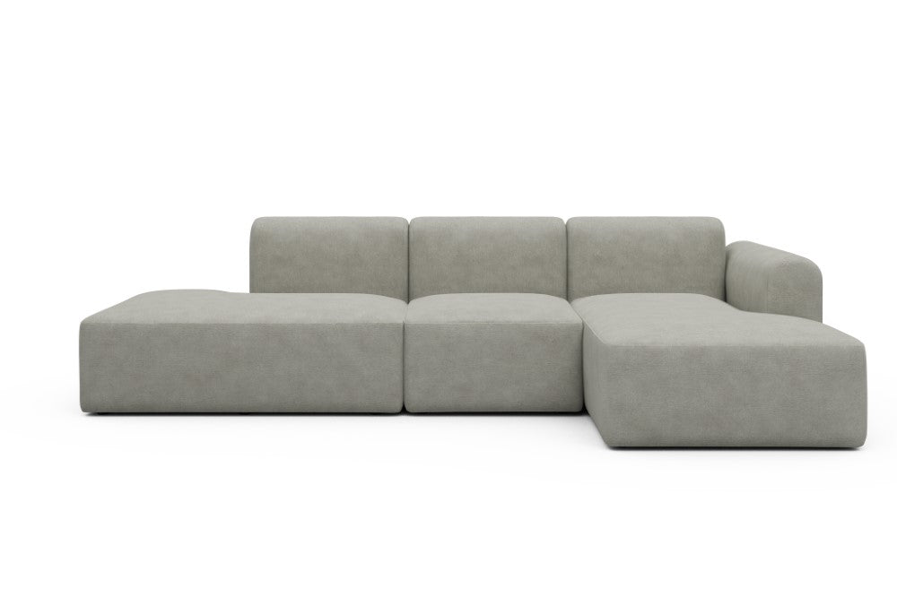 Rund Modular Sofa - Configurations 2 - K2L - 296 x 152 cm - Open-end + 1 Seater + Open-end - 773 Carreno Moon Stone White