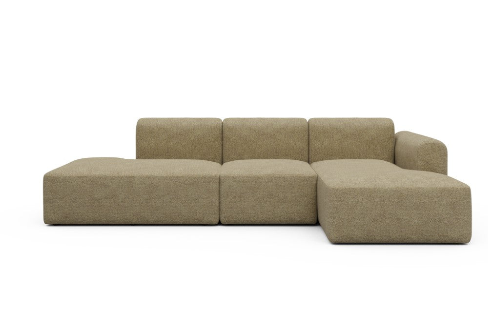 Rund Modular Sofa - Configurations 2 - K2L - 296 x 152 cm - Open-end + 1 Seater + Open-end - 774 Carreno Sicilian Yellow