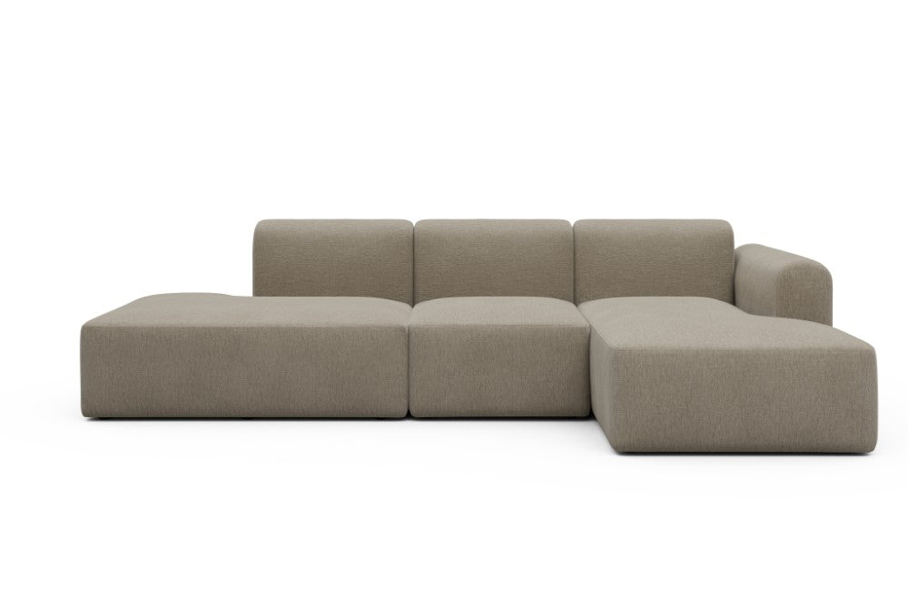 Rund Modular Sofa - Configurations 2 - K2L - 296 x 152 cm - Open-end + 1 Seater + Open-end - 810 Smooth Smooth Beige