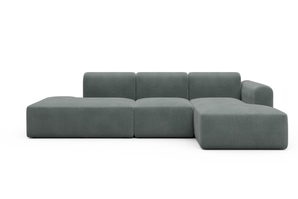 Rund Modular Sofa - Configurations 2 - K2L - 296 x 152 cm - Open-end + 1 Seater + Open-end - 812 Smooth Smooth Silver Grey