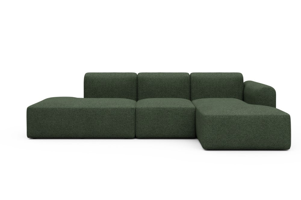 Rund Modular Sofa - Configurations 2 - K2L - 296 x 152 cm - Open-end + 1 Seater + Open-end - 869 Vanora Deep Green