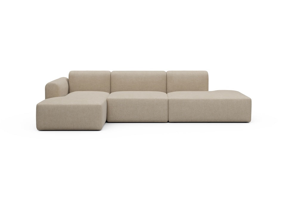 Rund Modular Sofa - Configurations 2 - K3L - 319 x 152 cm - Chaise + 1,5 Seater + Open-end - 410 Esina Almond Beige
