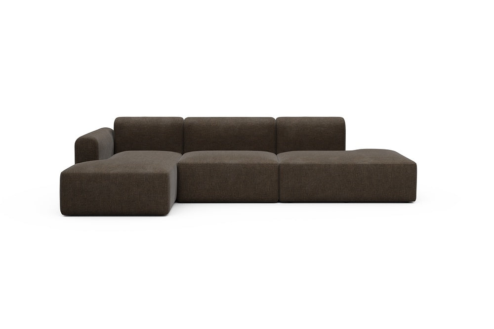 Rund Modular Sofa - Configurations 2 - K3L - 319 x 152 cm - Chaise + 1,5 Seater + Open-end - 411 Esina Cedar Brown