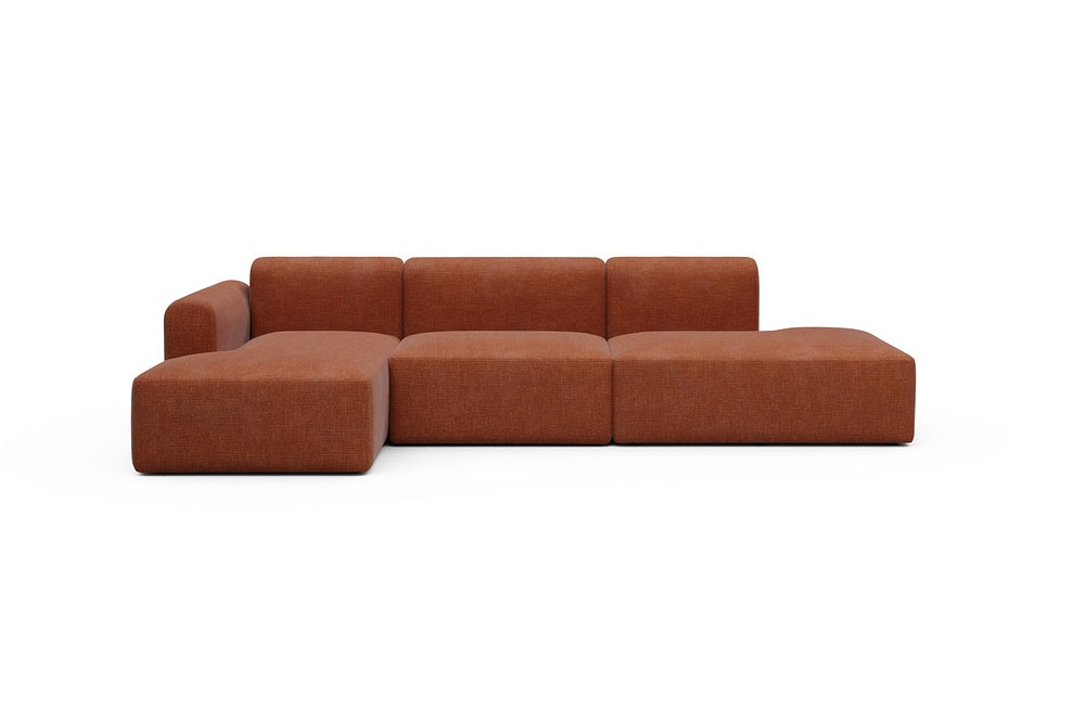 Rund Modular Sofa - Configurations 2 - K3L - 319 x 152 cm - Chaise + 1,5 Seater + Open-end - 412 Esina Rust Orange