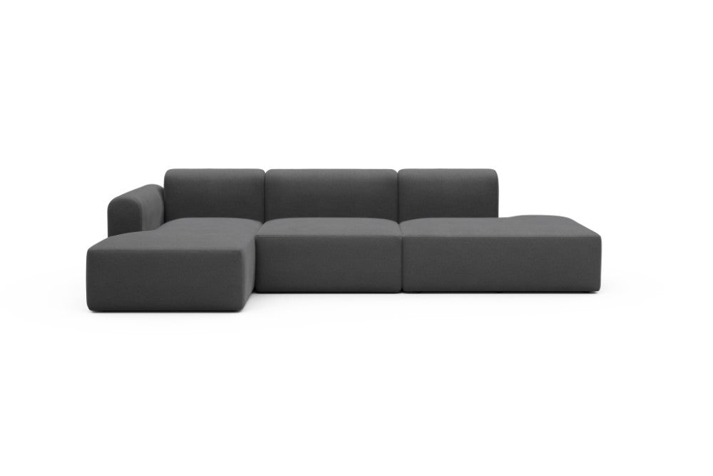 Rund Modular Sofa - Configurations 2 - K3L - 319 x 152 cm - Chaise + 1,5 Seater + Open-end - 441 Satya Warm Zinc