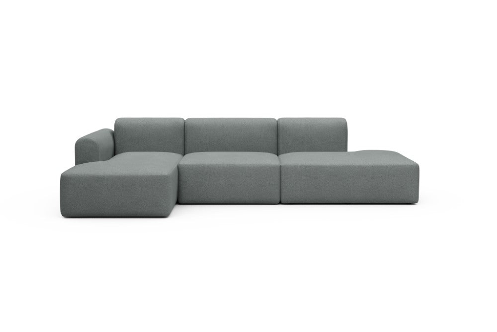 Rund Modular Sofa - Configurations 2 - K3L - 319 x 152 cm - Chaise + 1,5 Seater + Open-end - 485 Denari Soft Grey
