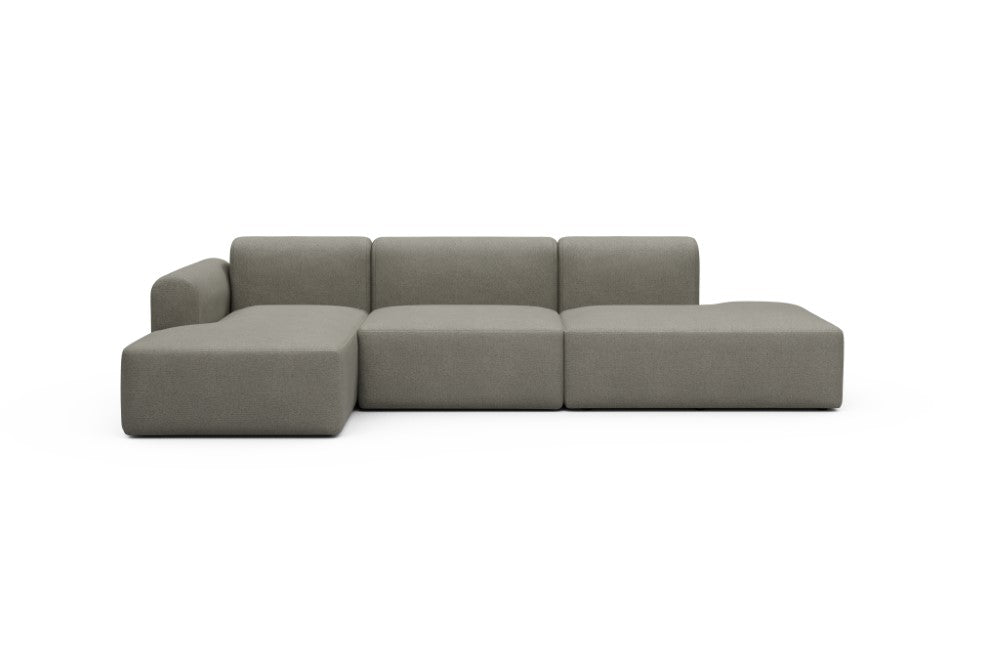 Rund Modular Sofa - Configurations 2 - K3L - 319 x 152 cm - Chaise + 1,5 Seater + Open-end - 486 Denari Warm Grey