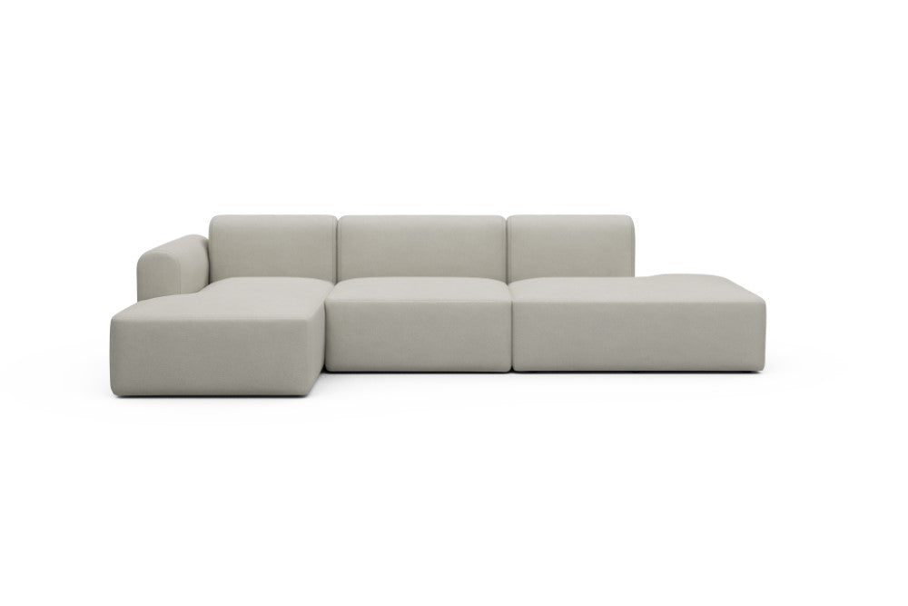 Rund Modular Sofa - Configurations 2 - K3L - 319 x 152 cm - Chaise + 1,5 Seater + Open-end - 487 Denari Clean Beige