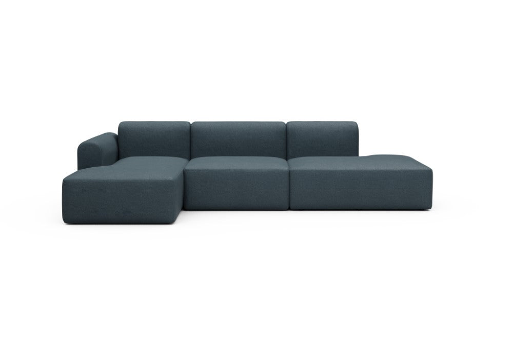 Rund Modular Sofa - Configurations 2 - K3L - 319 x 152 cm - Chaise + 1,5 Seater + Open-end - 489 Denari Royal Blue