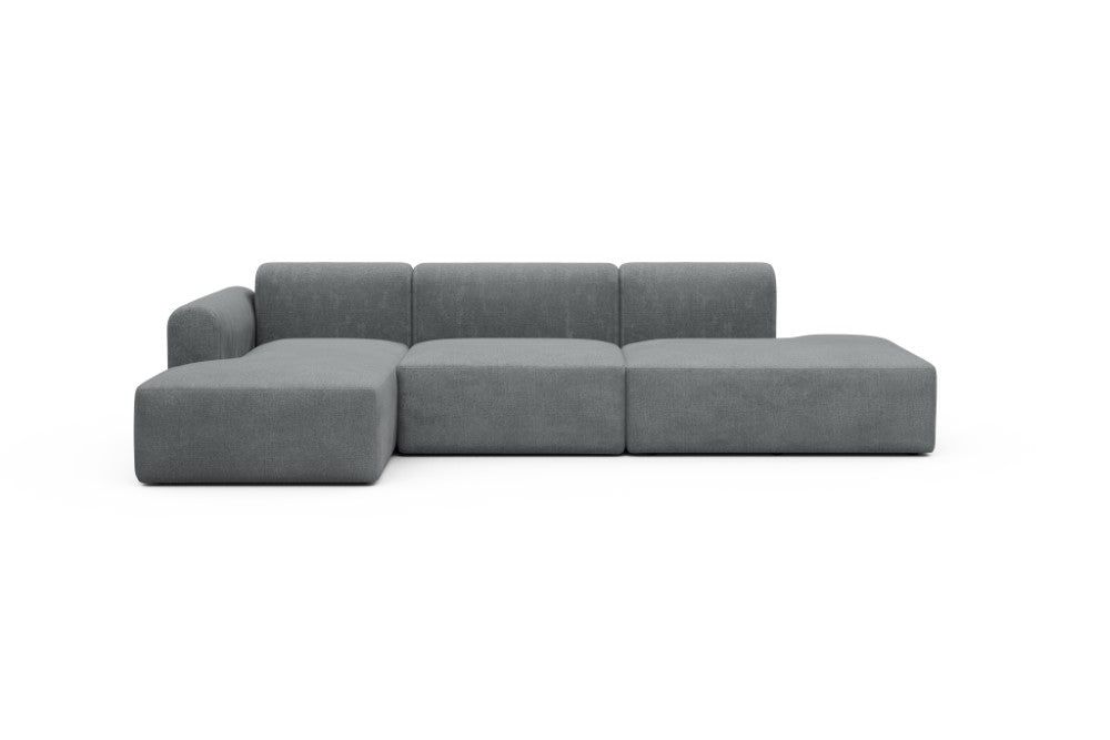 Rund Modular Sofa - Configurations 2 - K3L - 319 x 152 cm - Chaise + 1,5 Seater + Open-end - 495 Casone Gravel Grey