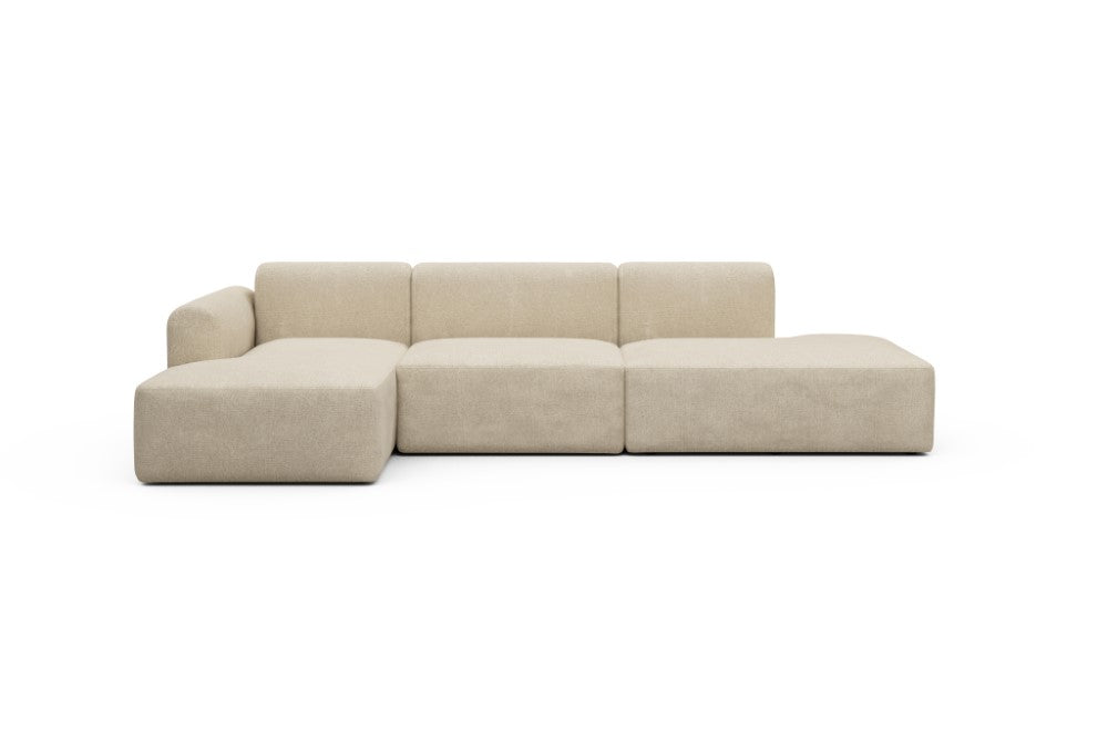 Rund Modular Sofa - Configurations 2 - K3L - 319 x 152 cm - Chaise + 1,5 Seater + Open-end - 496 Casone Natural Beigie