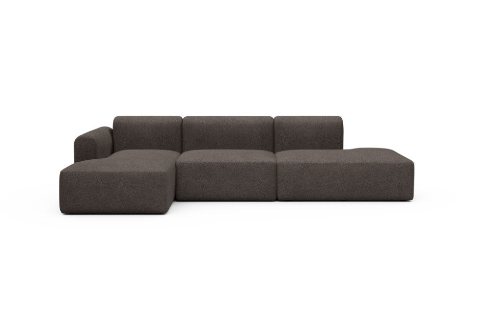 Rund Modular Sofa - Configurations 2 - K3L - 319 x 152 cm - Chaise + 1,5 Seater + Open-end - 530 Bouclé Taupe