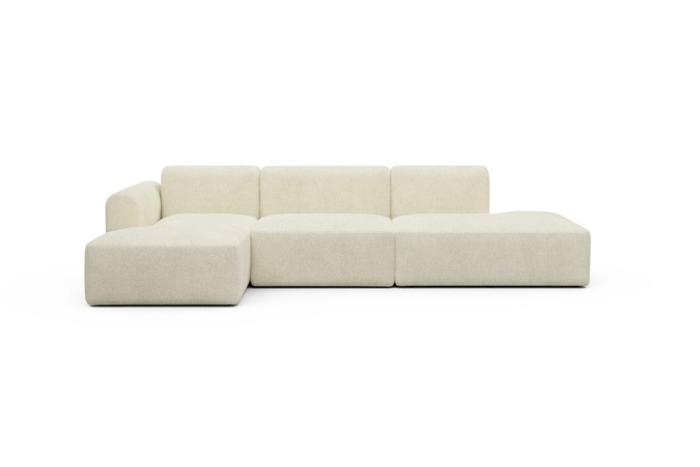 Rund Modular Sofa - Configurations 2 - K3L - 319 x 152 cm - Chaise + 1,5 Seater + Open-end - 531 Bouclé Off White