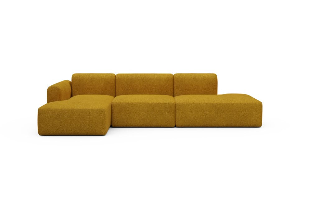 Rund Modular Sofa - Configurations 2 - K3L - 319 x 152 cm - Chaise + 1,5 Seater + Open-end - 536 Bouclé Ochre