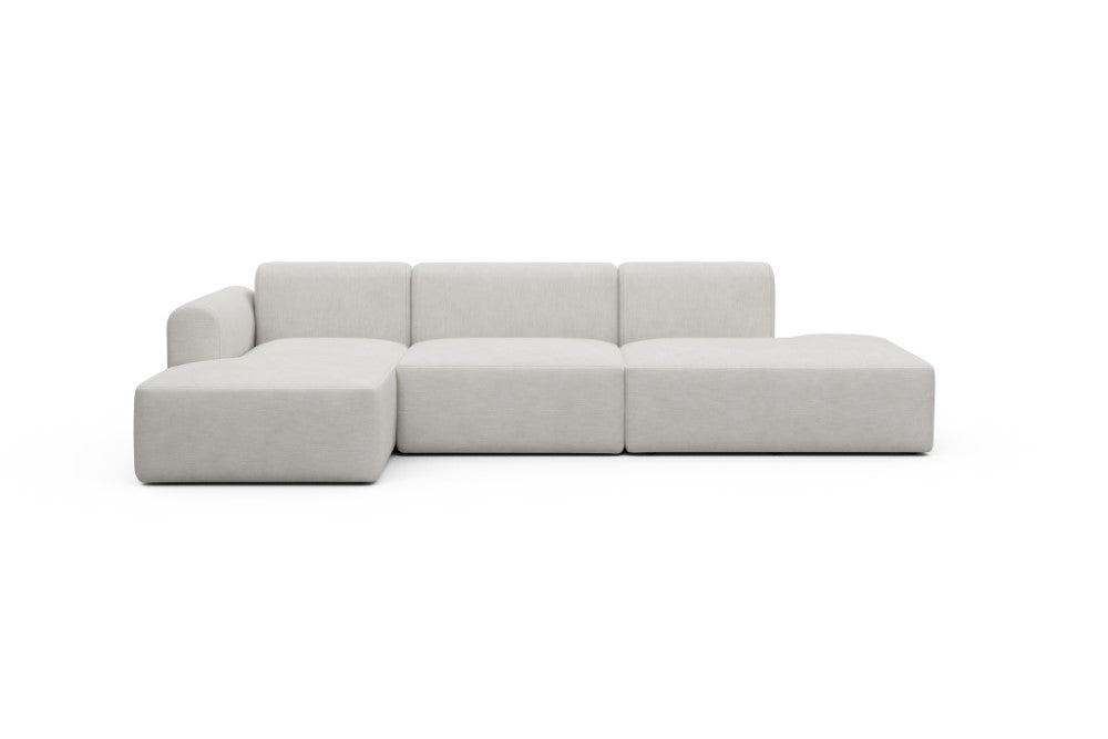 Rund Modular Sofa - Configurations 2 - K3L - 319 x 152 cm - Chaise + 1,5 Seater + Open-end - 574 Vivus Dusty Off White