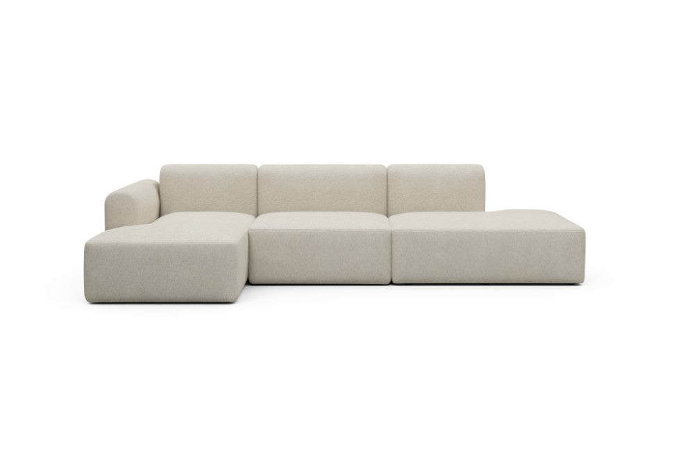 Rund Modular Sofa - Configurations 2 - K3L - 319 x 152 cm - Chaise + 1,5 Seater + Open-end - 584 Argus Natural